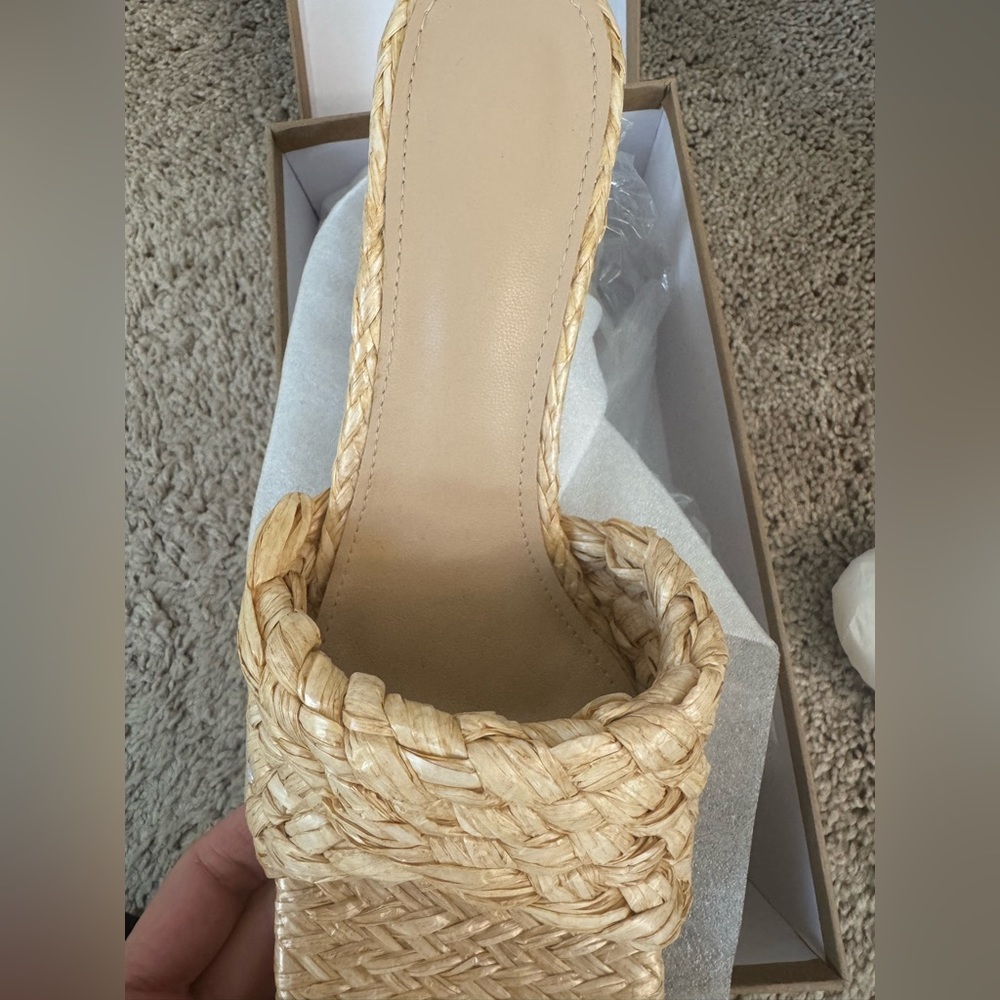 Raffia mule heel sandals size 39 - Picture 6 of 7